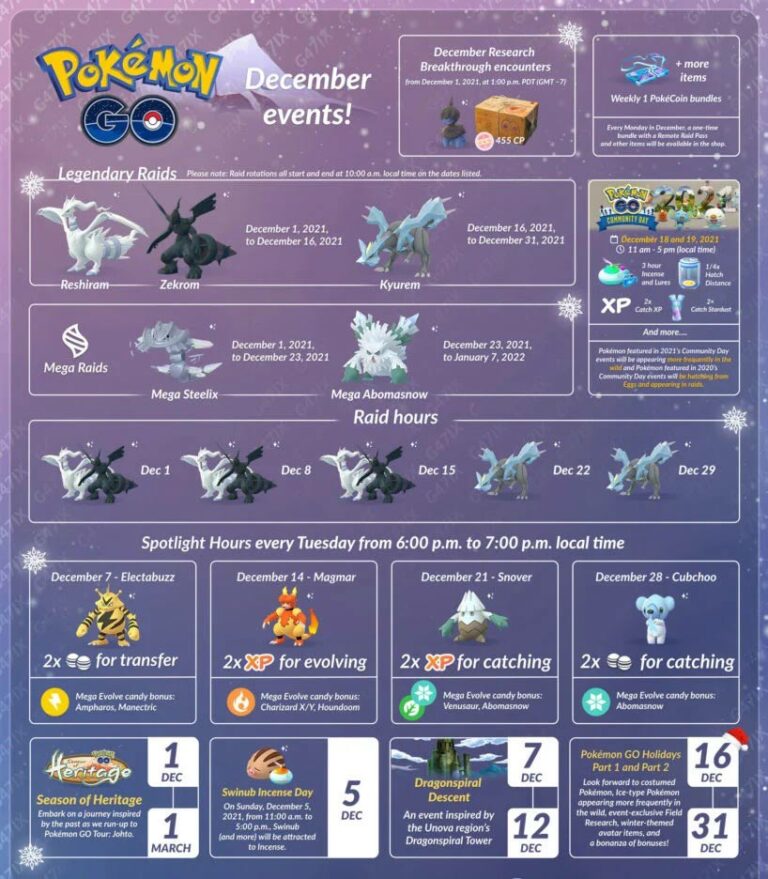 Pokemon GO events schedule for December 2023